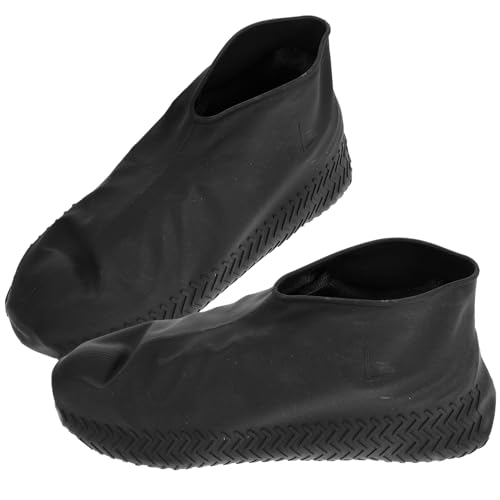 ORFOFE Silikon Überschuhe rutschfest Regenüberschuhe für Outdoor Running Camping Angeln Schwarz Reusable Schuhüberzieher Schutz vor Regen und Schlamm von ORFOFE