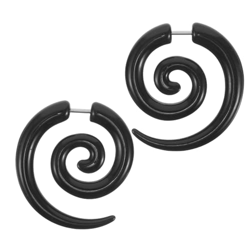 ORFOFE Spiralohrringe mit Flügelform Asymmetrisch Leicht und Druckfrei Vielseitig als Ohrstecker oder Expander für Damen und Herren im Gothic Stil Robust und Rostfrei für Alltag und Party von ORFOFE