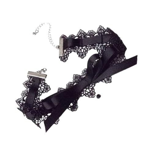 ORFOFE Spitzen Choker Halskette mit Schleifen dekor Verstellbares Mode accessoire für Eleganter Spitzen Bequemes Tragen für Festtage und Alltag von ORFOFE
