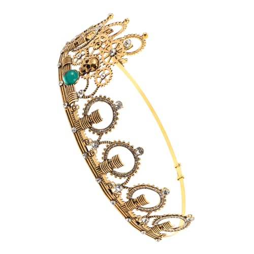 ORFOFE Steampunk Haarreif für Frauen Vintage Schädel Design mit Funkelnden Strasssteinen Leichter Retro Kopfputz mit Elementen für Maskerade Halloween Cosplay und Party von ORFOFE