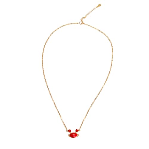 ORFOFE Sterling Silber Halskette Damen mit Goldenem Krebs Anhänger Nickelfrei Farbbeständig Modisches Tier Schmuckstück für Romantische Anlässe und Alltag Zarte Kettenlänge Einfache von ORFOFE