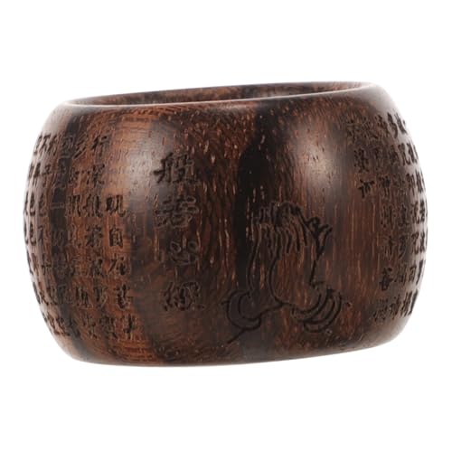 ORFOFE Stilvoller Holz Fingerring mit Tigerstreifenmuster Buddhistischer Daumenring Natürlichem Holz Bequemer und Langlebiger Modeschmuck für Herren und Damen von ORFOFE