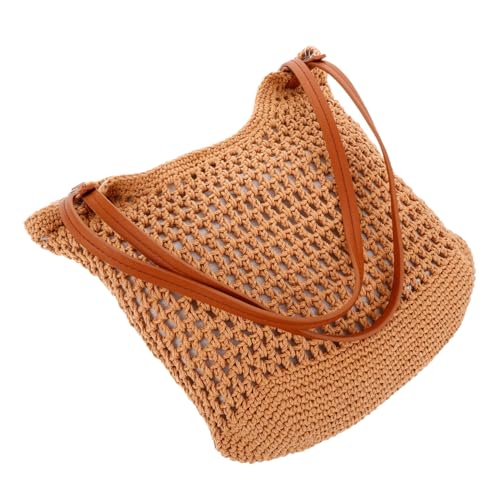 ORFOFE Strandtasche Damen Geflochtene Schultertasche Großes Fassungsvermögen Leichte Umhängetasche für Urlaub Reisen Alltag Umweltfreundliche Einkaufstasche Canvas Tasche Boho Stil von ORFOFE