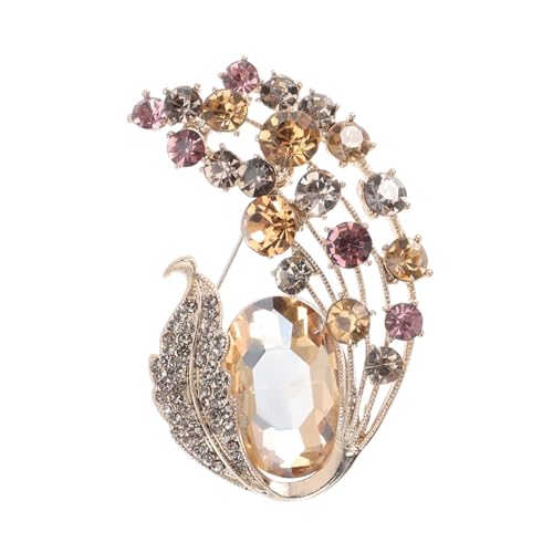 ORFOFE Strass Brosche Pin Champagnerfarbene Reversnadel für Damenmantel Anzug Pullover Schal Schmuck Geschenk für Hochzeit Party Business Alltag ORFOFE Strass Brosche Pin Champagnerfarbene Reversnadel für Damenmantel Anzug Pullover Schal Schmuck Geschenk für Hochzeit Party Business Alltag von ORFOFE