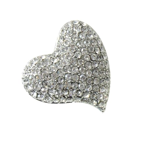 ORFOFE Strass Herz Brosche Damen Modeschmuck Delicate Corsage Schmuck Anstecknadel Weiß für Party Valentinstag von ORFOFE