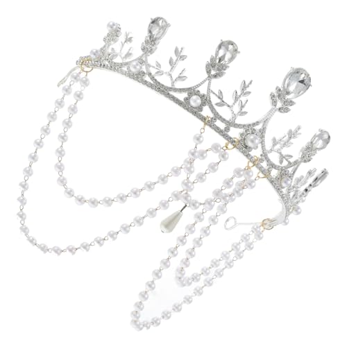 ORFOFE Strass Kristallkrone Braut Haarreif mit Gothic Lolita Design Damen Diadem Headband für Hochzeit Fotoshooting und Festliche Anlässe Weiß Eleganter Kopfschmuck von ORFOFE