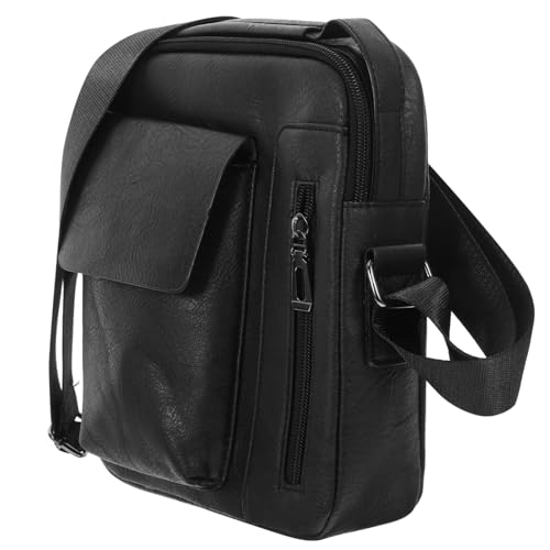 ORFOFE Stylische Herren Umhängetasche Klein Multifunktionale Schultertasche mit Großer Kapazität Langlebig und Angenehm für Business Outdoor Reisen und Freizeit Schwarz von ORFOFE