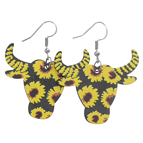 ORFOFE Sunflower Print Hook Ohrringe Damen Leichte Ohrhänger Kuh Design Teen Mädchen Modischer Statement Schmuck ORFOFE Sunflower Print Hook Ohrringe Damen Leichte Ohrhänger Kuh Design Teen Mädchen Modischer Statement Schmuck von ORFOFE
