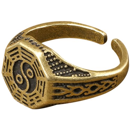 ORFOFE Taoismus Ring Offen Verstellbar Symbol Herren Damen Statement Schmuck Verstellbarer Fingerring Vintage Stil für Alltag Party Hochzeit von ORFOFE
