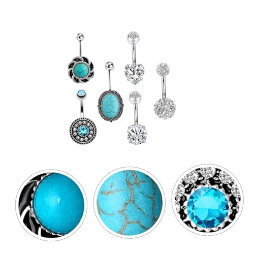 ORFOFE Teiliges Bauchnabelpiercing mit und Türkis Hautfreundlicher Nabelring aus Langlebigem Material Hautverträglicher Schmuck für Frauen Sicher und Leicht zu Reinigen Modisches von ORFOFE