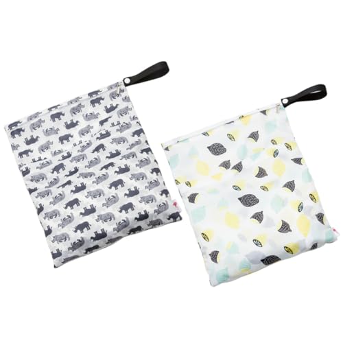 ORFOFE 2stücke Windel-Organizer Mit Reißverschluss Aufbewahrungstasche Bedruckte Windeltasche Praktische -trocken-Tasche Leicht Und Tragbar Für Drinnen Und Draußen von ORFOFE