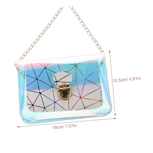 ORFOFE Transparente Jelly Chain Bag Damen Umhängetasche Kleine PVC Schultertasche für Handy Kosmetik Strand Party Beutel Organizer für Shopping Alltag von ORFOFE