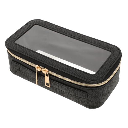 ORFOFE Transparente Kosmetiktasche aus PU und PVC mit Stabilem Reißverschluss Kleine Reise Make up Tasche Organizer Leicht und Geräumig für Damen Unterwegs von ORFOFE