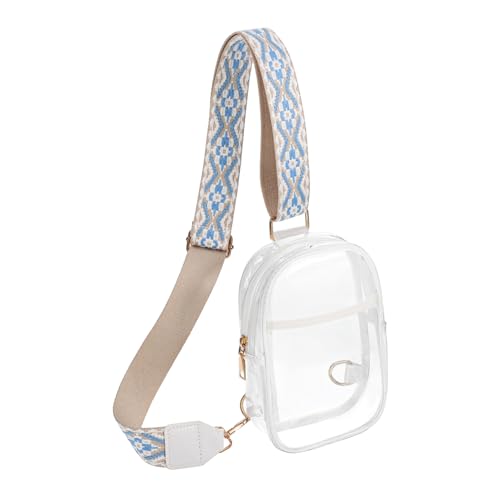 ORFOFE Transparente Umhängetasche PVC Verstellbarer Schultergurt Leichte Crossbody Bag für Konzerte Stadion Reisen und Alltag Klare Handytasche mit Reißverschluss Modische Transparente von ORFOFE