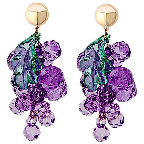 ORFOFE Trauben Ohrringe Damen Tropfen Ohrstecker Frucht Design Schmuck Langlebige Ohrhänger Für Frauen Und Teenager Geschenkidee von ORFOFE