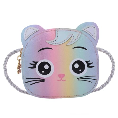 ORFOFE Umhängetasche Katze Mini Geldbörse PU Großes Fassungsvermögen Crossbody Schultertasche für Mädchen Jahre Kleine Modeaccessoire Bequeme Tragetasche von ORFOFE