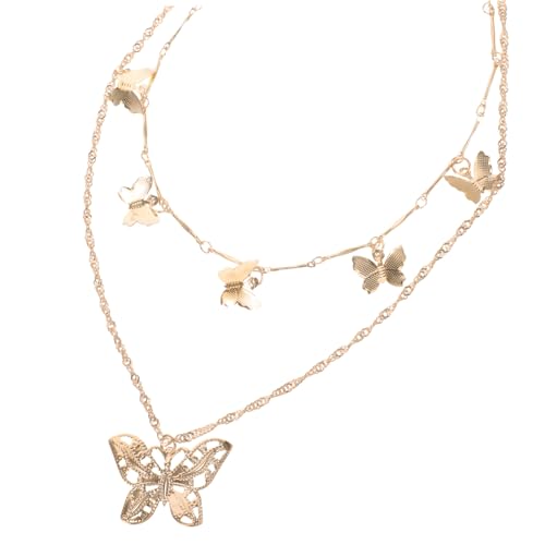 ORFOFE Unregelmäßige Mehrschichtige Metall halskette für Damen mit Kreativem Anhänger Modische Schlüsselbein kette Eleganter Damen Schmuck in Gold für Partys und Alltag von ORFOFE