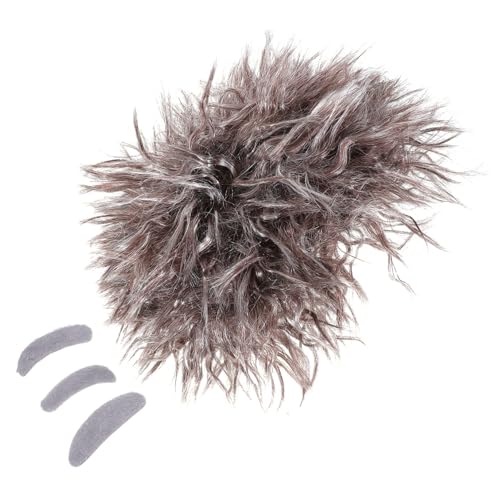 ORFOFE Verrückter Wissenschaftler Kostüm Set Braun Kurze Perücke mit Falschem Schnurrbart und Augenbrauen Komfortabel Leichter Haar-accessoire für Erwachsene für Halloween und Party von ORFOFE
