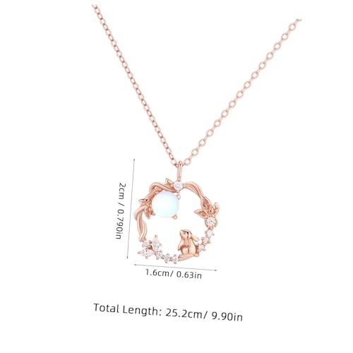 ORFOFE Verstellbare Kaninchen Halskette Damen Silber mit Mond Bunny anhänger Süßer Charm Schmuck für Frauen Stilvolle Tierkette als Geschenk für Freundin Geburtstag Alltag von ORFOFE