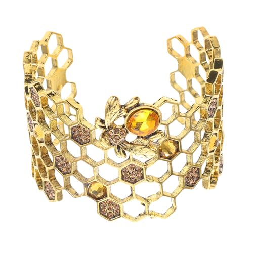 ORFOFE Verstellbarer Bienen Armreif aus Metalllegierung Offener Leichter Damen Schmuck Kreativer Design Handgelenkschmuck für Alltag Party und Besondere Anlässe von ORFOFE
