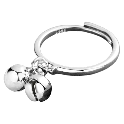 ORFOFE Verstellbarer Damen Ring Offener Doppel glocken Anhänger Modischer Schmuck Geschenk von ORFOFE