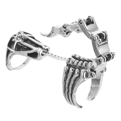ORFOFE Verstellbarer Gothic Vollfinger Ring Herren Damen Punk Schmuck mit Klauen Design Offener Scharnier Ring für Cosplay Kostüm Party Verstellbar und Hautfreundlich aus Langlebiger von ORFOFE