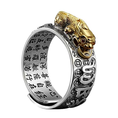 ORFOFE Verstellbarer Herrenring Kupfer Offen Glücksring Feng Shui Schmuck Fingeraccessoire Chinesisches Design Robust Langlebig Stilvoll von ORFOFE