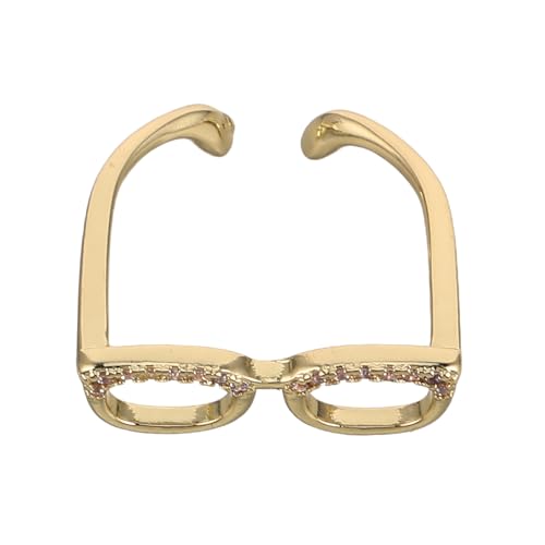 ORFOFE Verstellbarer Kupferring Damen Eyeglasses Design Offener Ring Kreativer Modeschmuck Für Frauen Und Fingerdekoration von ORFOFE