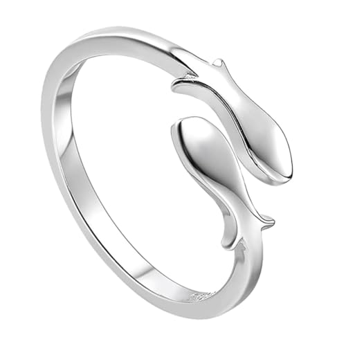 ORFOFE Verstellbarer Silberring Damen Herren Offenes Design Moderner Trendiger Schmuck Eleganter Einstellbarer Fingerring Geschenkidee für Frauen und Freunde von ORFOFE