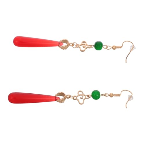 ORFOFE Vintage Chinesische Ohrhänger mit Roten Tropfen und Wolkenanhängern Dangle Ohrringe für Damen Traditioneller Schmuck Passend zu Chinesischem Kleid und Festtagsoutfits von ORFOFE