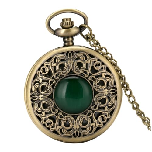 ORFOFE Vintage Clamshell Taschenuhr mit Künstlerischer Gravur Dekoratives Anhänger Design Praktische Kette für Damen und Herren Stilvolle Mechanische Uhr für Alltag und Geschenk von ORFOFE