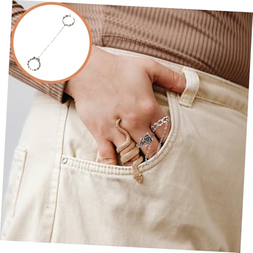 ORFOFE Vintage Damen Ring mit Rosenblüten und Kettendesign Verstellbarer Modeschmuck aus Langlebiger Legierung Eleganter Fingerschmuck für Alltag Party und Shopping von ORFOFE