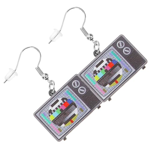 ORFOFE Vintage Fernseher Ohrringe aus Acryl Kreative Retro Ohrhänger Lustige Tv Drop Ohrringe für Mädchen und Frauen Leicht Langlebig Modischer Schmuck für Party Shopping und Reisen von ORFOFE