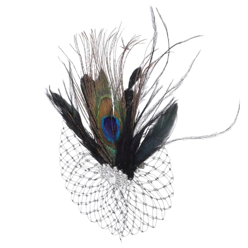 ORFOFE Vintage Gefiederter Haarschmuck mit Netzdetails für Damen Retro Haarclip für Hochzeiten Partys Besondere Anlässe Elegantes Accessoire mit Festem Halt von ORFOFE