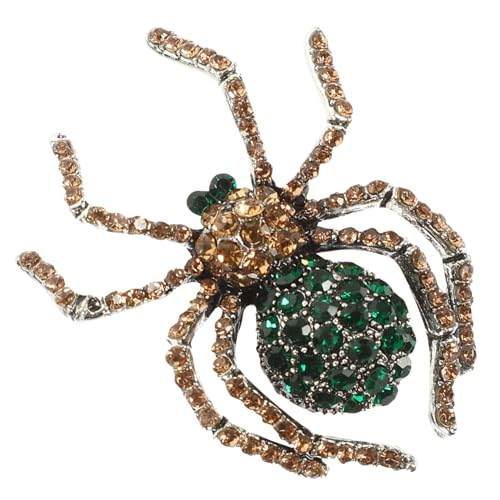 ORFOFE Vintage Halloween Spinnenbrosche mit Strass Stilvolle Anstecknadel für Kleidung und Cardigans Dekorativer Schmuckclip für Damen Auffällige Kreative Modebrosche von ORFOFE