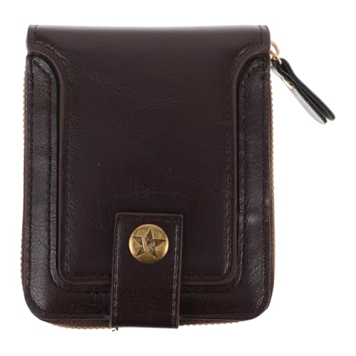ORFOFE Vintage Herren Geldbörse mit Reißverschluss Multifunktionaler Kompakter Kartenhalter Stilvolle Bifold Geldtasche mit Schnalle Sicher und Langlebig für Business Freizeit und Reisen von ORFOFE