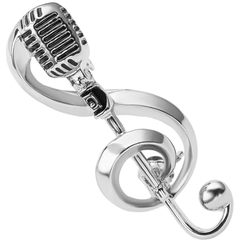 ORFOFE Vintage Mikrofon Brosche mit Musiknoten Versilberte Musikliebhaber Anstecknadel Leichte Verstellbare Schmuckbrosche für Frauen für Partys Konzerte Hochzeiten und Festliche Anlässe ORFOFE Vintage Mikrofon Brosche mit Musiknoten Versilberte Musikliebhaber Anstecknadel Leichte Verstellbare Schmuckbrosche für Frauen für Partys Konzerte Hochzeiten und Festliche Anlässe von ORFOFE