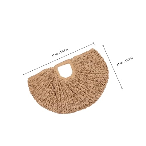 ORFOFE Vintage Moon Bag Damen Strandtasche Handgefertigte Geflochtene Handtasche Sommer Handtasche für Frauen Freizeit Umhängetasche Geschenkidee von ORFOFE