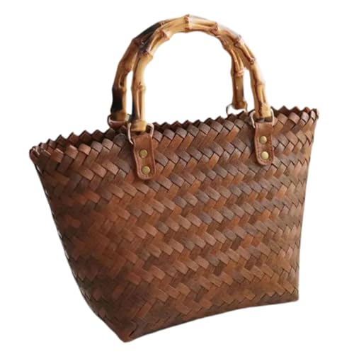 ORFOFE Vintage Strohtasche Damen Handgewebte Schultertasche Großes Fassungsvermögen Vielseitige Geflochtene Tote Tasche Für Alltag Strand Picknick Und Party von ORFOFE