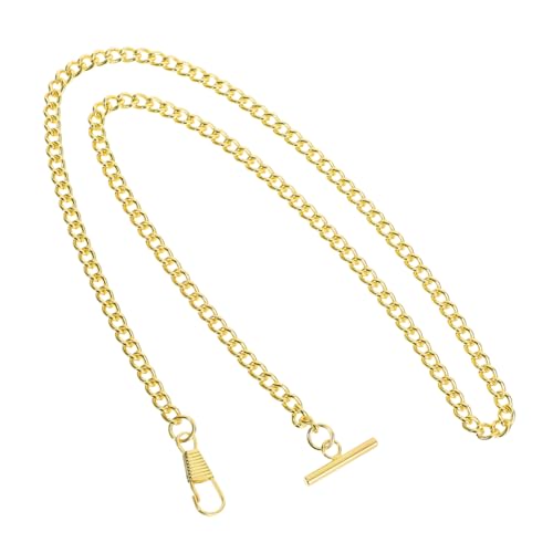 ORFOFE Vintage Taschenuhrkette aus Metall mit T bar Verschluss Vielseitige Jeans Gürtelkette für Herren Damen Robustes Accessoire für Uhr Schlüssel und Hosendekoration Goldfarben ORFOFE Vintage Taschenuhrkette aus Metall mit T bar Verschluss Vielseitige Jeans Gürtelkette für Herren Damen Robustes Accessoire für Uhr Schlüssel und Hosendekoration Goldfarben von ORFOFE
