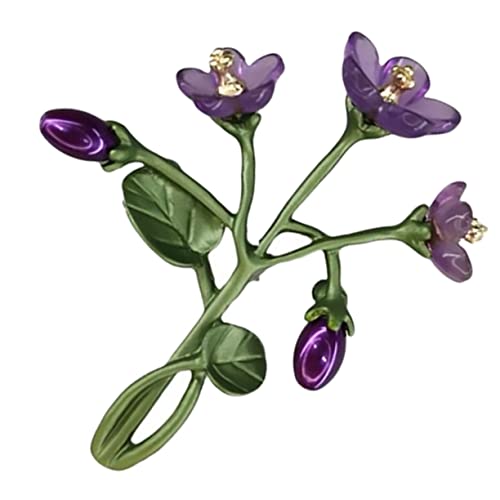 ORFOFE Violette Blumenbrosche Damen Schmucknadel Schimmernde Anstecknadel für Kleidung Vielseitiger Modeschmuck für Jacken Taschen Hüte und Festliche Anlässe von ORFOFE