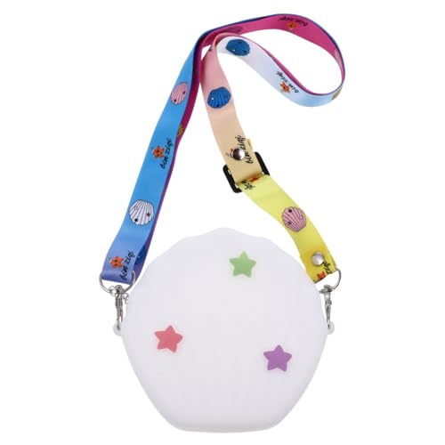 ORFOFE Wasserdichte Shell-form Silikon Schultertasche mit Reißverschluss Einzeln Tragbar Modische Crossbody Handtasche Weiß für Alltag Strand und Reisen von ORFOFE