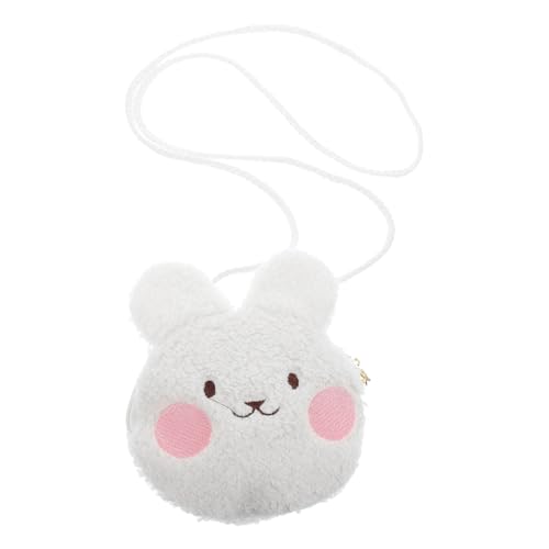 ORFOFE Weiche Plüsch Umhängetasche für Mädchen mit Niedlichem Cartoon Design Leichter Schulterbeutel mit Kaninchenmotiv Kleine Handtasche für Kleinkinder zur Aufbewahrung von Münzen und von ORFOFE