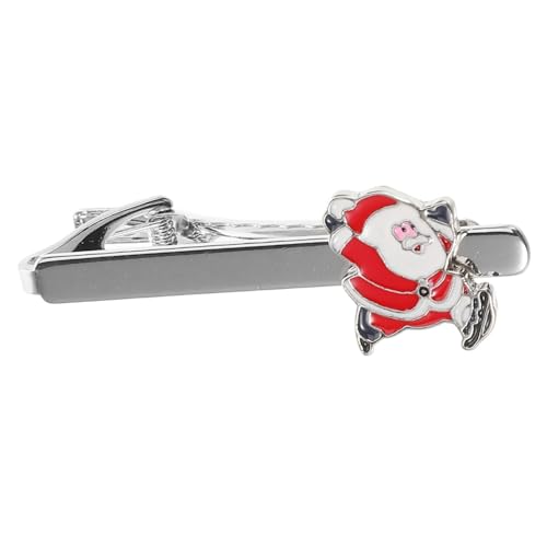 ORFOFE Weihnachtlicher Santa Claus Krawattenklammer aus Robustem Legierungsmetall Sicherer Halt für Krawatten Vielseitiges Herren-accessoire für Festliche Feiern Büro und Weihnachtszeit von ORFOFE