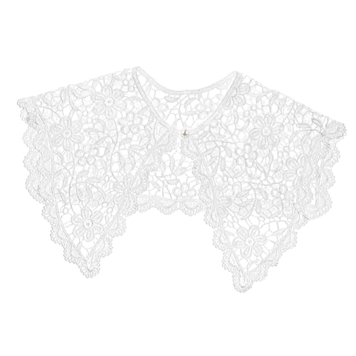 ORFOFE Weißer Spitzen falscher Kragen für Damen Floraler Spitzen krageneinsatz Atmungsaktiver Langlebiger Baumwoll einsteckkragen Vielseitig zu Blusen Kleidern Westen und Jacken Geeignet von ORFOFE