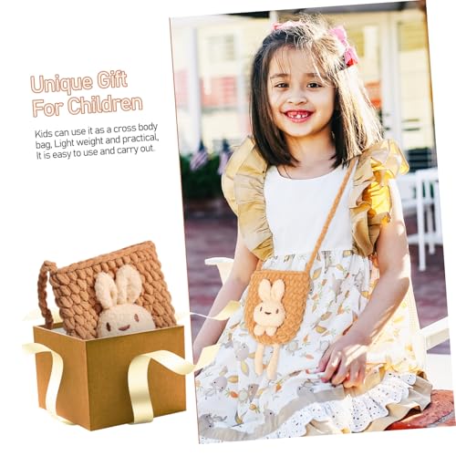 ORFOFE Wollgewebte Hasen Umhängetasche für Mädchen Süße Kaninchen Schultertasche Polyester Cartoon Geldbörse Kleine Reisebeutel von ORFOFE