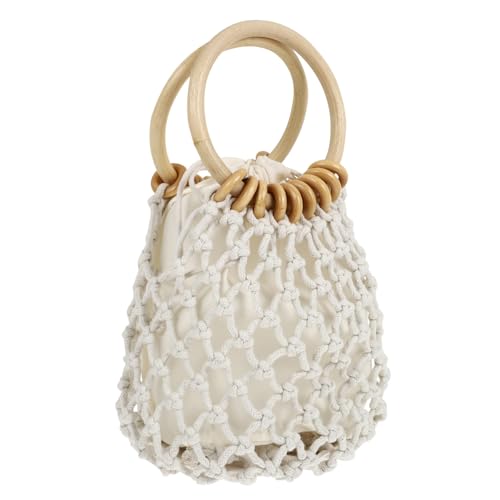 ORFOFE Woven Small Cotton Clutch Handbag Mit Kordelzug Leichte Sommer Strandtasche Für Damen Urlaub Freizeit Alltag von ORFOFE