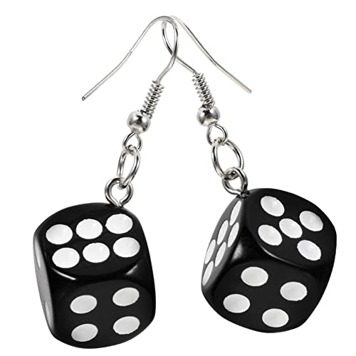 ORFOFE Würfel Ohrringe Damen Dangle Charm Design Tropfenform Ohrhänger Schwarzes Metalllegierung Leicht Und Komfortabel Für Mädchen Alltag Schmuck von ORFOFE