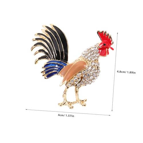 ORFOFE Zinklegierung Hahn Brosche Anstecknadel Elegantes Design Damen Schmucknadeln für Kleidung Pullover Strickjacke Vintage Stil für Festliche Anlässe und Alltag von ORFOFE