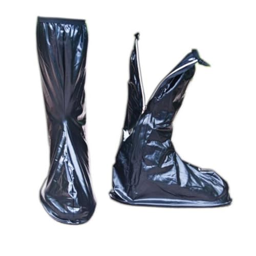 ORFOFE wasserdichte Überschuhe mit Reißverschluss rutschfeste Gummisohle Hohe Regenstiefel Überschuhschutz für Herren Schützt Schuhe und Hosenbeine bei Regen und Schlamm von ORFOFE